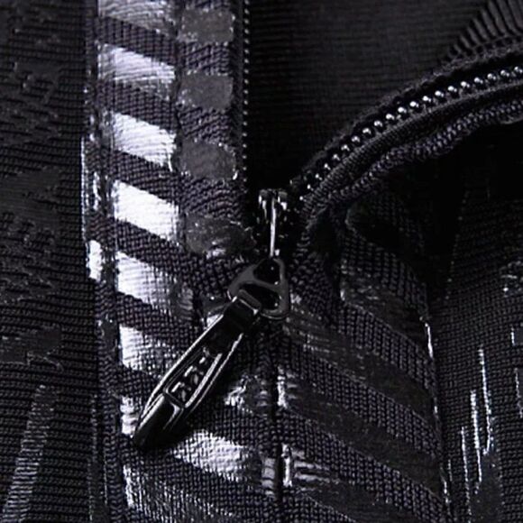 Black Metallic Leather Bandage Skirt Geometric Mini Bodycon High Waist Skirt S - Picture 5 of 12